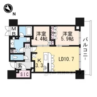 アトラスタワー草津【5階】の間取り