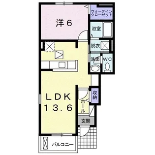 プロムナーゼI【1階】の間取り