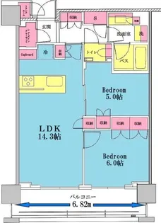 ブリリアザタワー東京八重洲アベニュー【18階】の間取り
