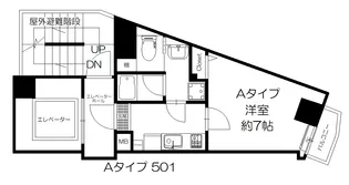 グランデイ芝公園【5階】の間取り