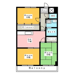 レビュー横山【4階】の間取り