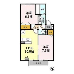 パルフェ本町【2階】の間取り
