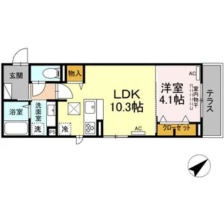 アニマート【1階】の間取り