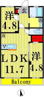 星谷ハイム一番館【1階】の間取り