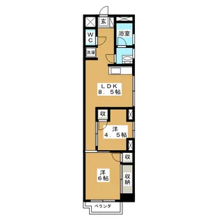 メゾン多摩川【4階】の間取り