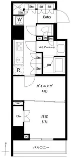 GENOVIA両国VI green veil【12階】の間取り