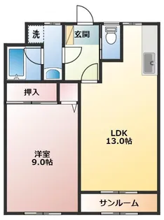 ハイパークK B棟【1階】の間取り