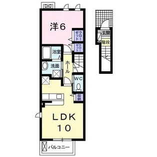 キャッスル安養寺B【2階】の間取り
