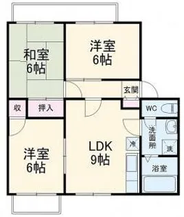 グリーンサイドマンション【3階】の間取り