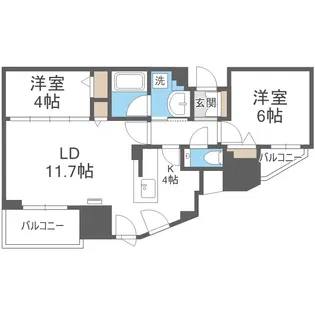 ブランズ新札幌【14階】の間取り