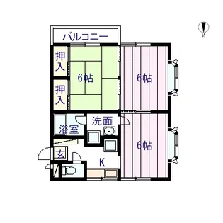 栗林コーポハウス【2階】の間取り