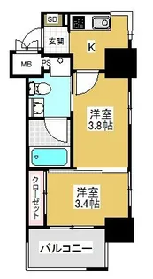 ルネッサンス21薬院サウス【5階】の間取り