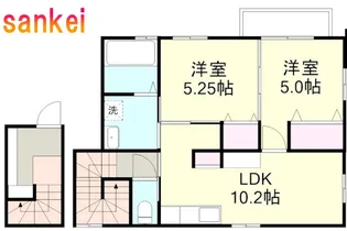 岡山県倉敷市四十瀬【アパート】の間取り