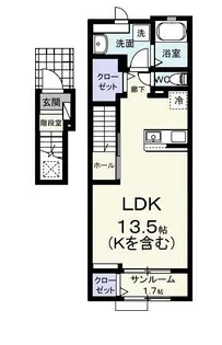 ホーリープレイス唐津 I【2階】の間取り