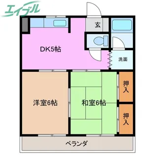ハイツ泊【3階】の間取り