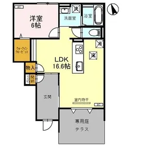 ラメールドシエル 102【1階】の間取り