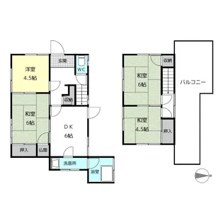 愛知県愛西市町方町南堤外【一戸建】の間取り
