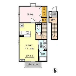 リベルテ B【2階】の間取り