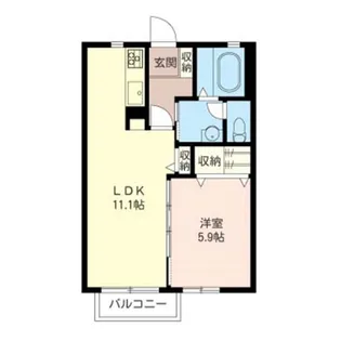 ヴィクトワールIIB(境伊与久)【1階】の間取り