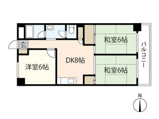リバーサイド観音【6階】の間取り