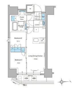 2LDKの間取り画像