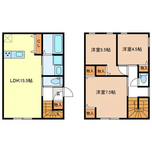 三重県津市鳥居町【一戸建】の間取り