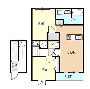 新潟県新発田市大栄町4【アパート】の間取り