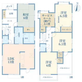 埼玉県さいたま市浦和区大東1【一戸建】の間取り