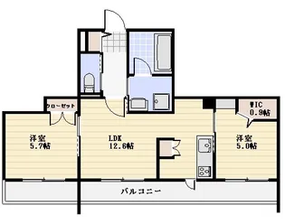 メゾンクレール谷在家【2階】の間取り