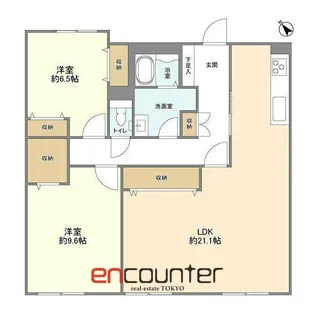 日本橋浜町Fタワー【20階】の間取り