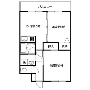 2DKの間取り画像