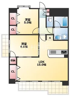 2LDKの間取り画像