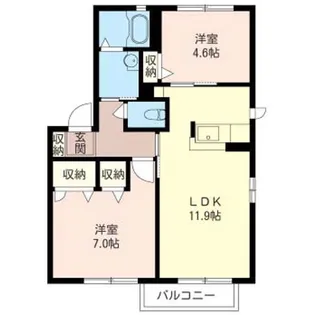 ヴェルソーB【2階】の間取り