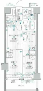 デュオステージ大山【7階】の間取り
