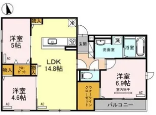 クラシスト新今里【3階】の間取り