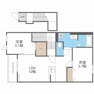 グランレーヴ弥生【2階】の間取り
