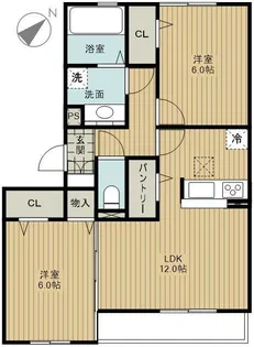 シャンテボヌール【1階】の間取り