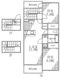 東京都江東区亀戸3【アパート】の間取り