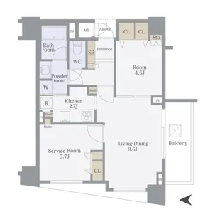 クレッセント麻布II【6階】の間取り