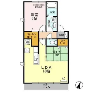 グラシュー【1階】の間取り