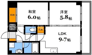 グランディール三篠【6階】の間取り