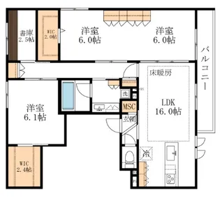 東京都渋谷区東1【マンション】の間取り