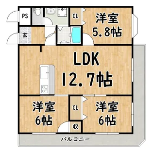 大阪府大阪市平野区喜連東4【マンション】の間取り