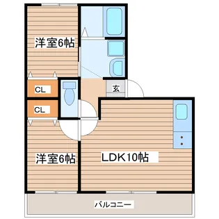 ハイカムールB【1階】の間取り
