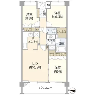 パークハウス中村橋コルニエ【3階】の間取り