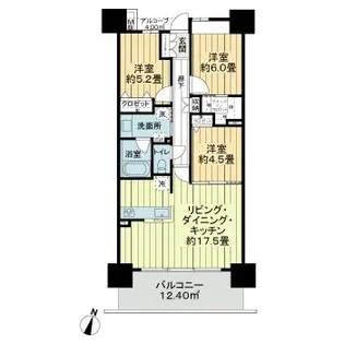 サーパス ザ・タワー宇都宮【2階】の間取り