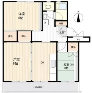 港南台めじろ団地38号棟【5階】の間取り