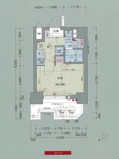 プレサンス難波EASTモダニティ【10階】の間取り