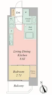 セレニテ夕陽丘エクラ【2階】の間取り