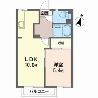 アパートメントハウス・アイリスC【2階】の間取り